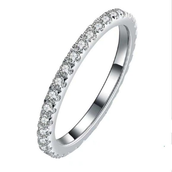 *18K White Gold Diamond Eternity Stackable Ring - Picture 7 of 9
